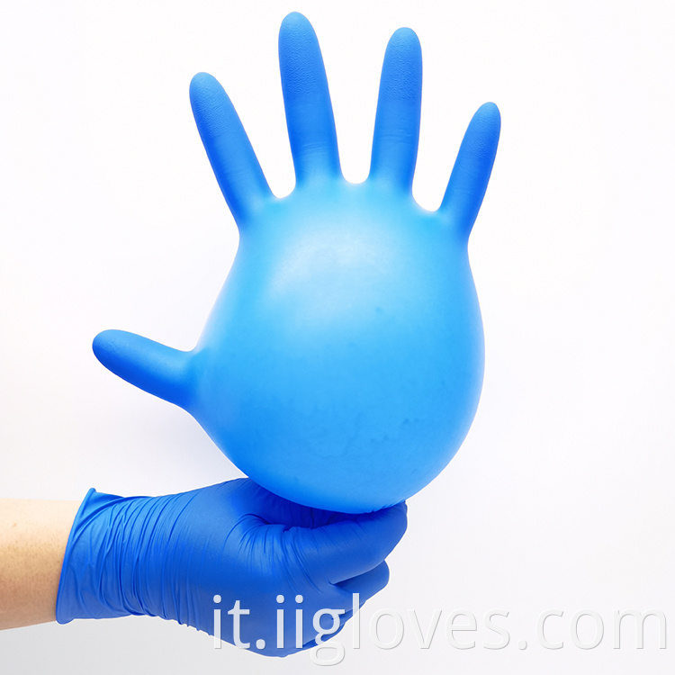 Prezzo di fabbrica 3,5 g blu esame esame usa e getta senza lattice blu guanti nitrile